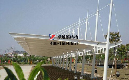 渭南市<font color='red'>膜結構車棚</font>【渭南紡織機械有限公司等】設計施工案例