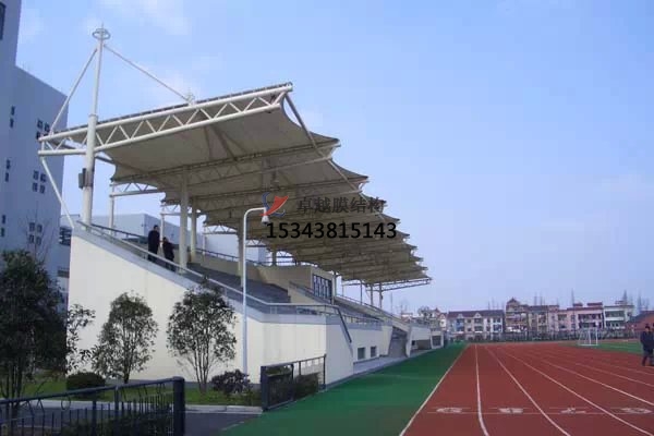 洛川體育公園膜結(jié)構【看臺雨棚】門球場案例