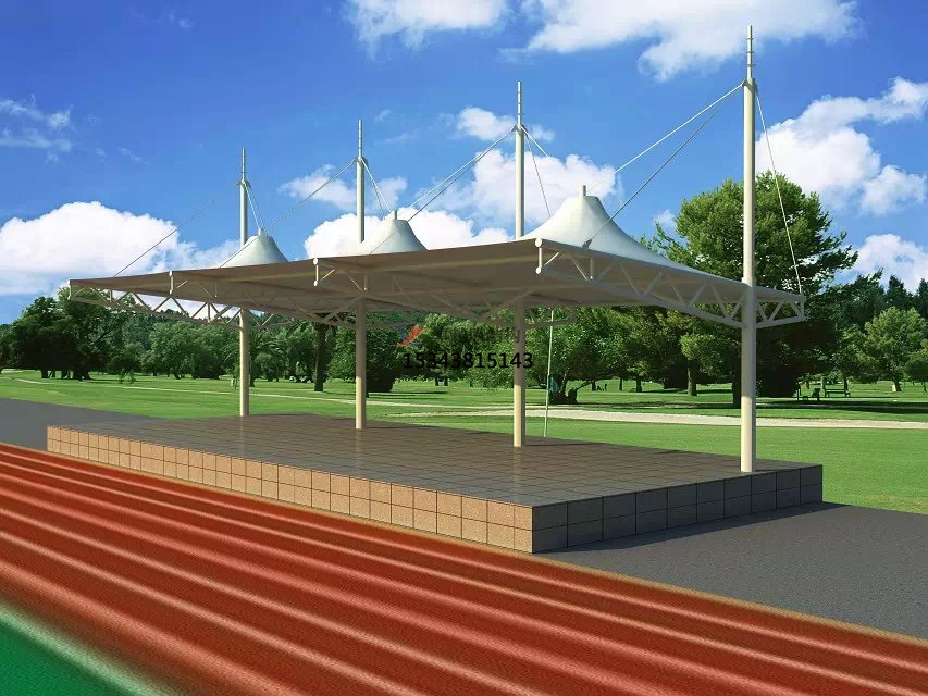 府谷體育公園膜結(jié)構【看臺雨棚】門球場案例